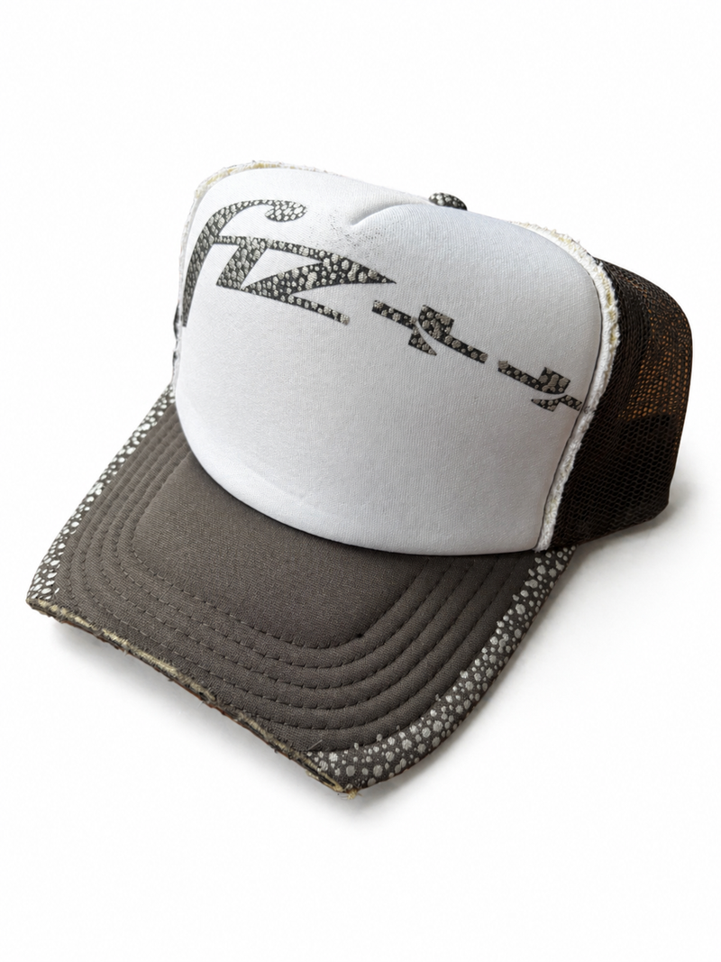 Fiz Trucker Snapback Hat (grey/brown)