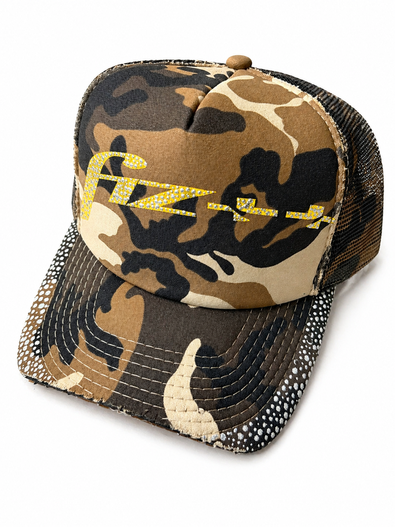 Fiz Trucker Snapback Hat (brown camo)
